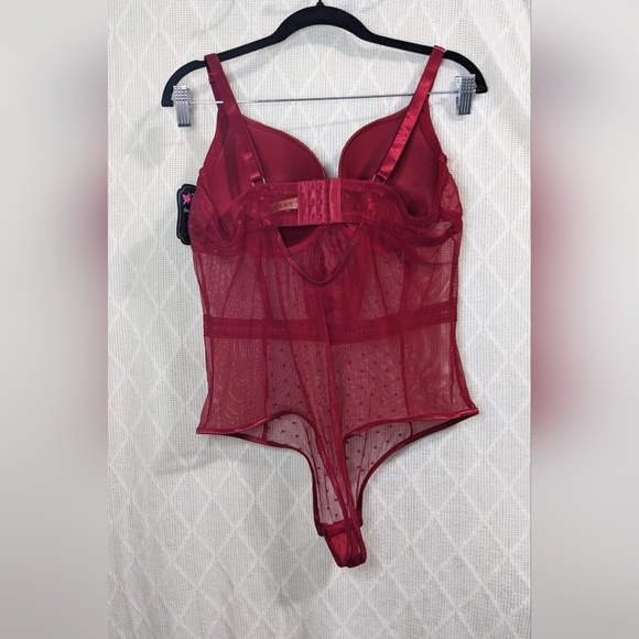 Black Fuchsia by Secret LaceGalloon Lace & Mesh Teddy Size 3X - Picture 4 of 11